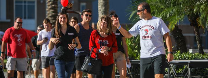 People doing a campus tour